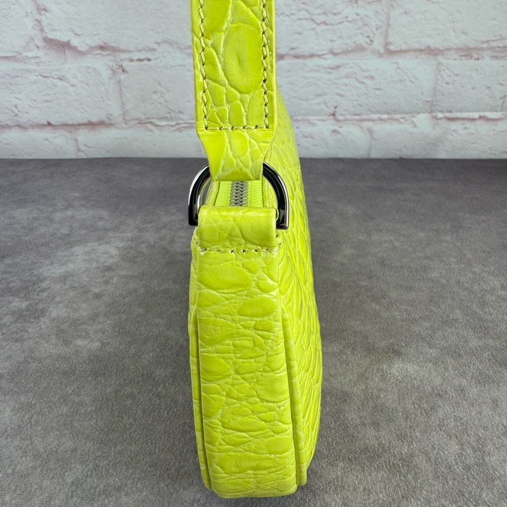 By Far Rachel Acid Green Croc-Embossed Women's Bag New - Picture 4 of 14